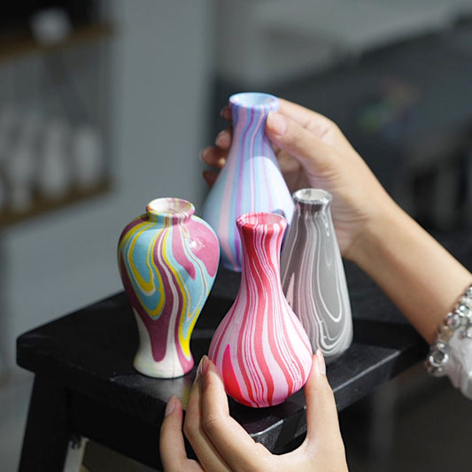 Vase Marbling w/ Artificial Flowers (1 hour)
